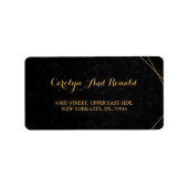 Chic Black & Gold Geometric lijst Etiket (Voorkant)