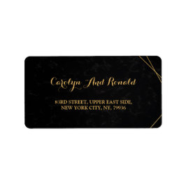 Chic Black & Gold Geometric lijst Etiket