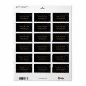 Chic Black & Gold Geometric lijst Etiket (Full Sheet)