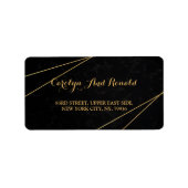 Chic Black & Gold Geometric lijst Etiket (Voorkant)