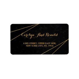 Chic Black & Gold Geometric lijst Etiket