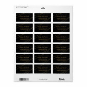 Chic Black & Gold Geometric lijst Etiket (Full Sheet)