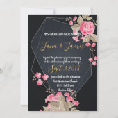 Chic Black & Gold Geometric lijst Kaart (Voorkant)