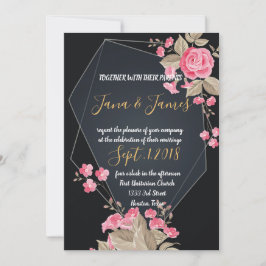 Chic Black & Gold Geometric lijst Kaart