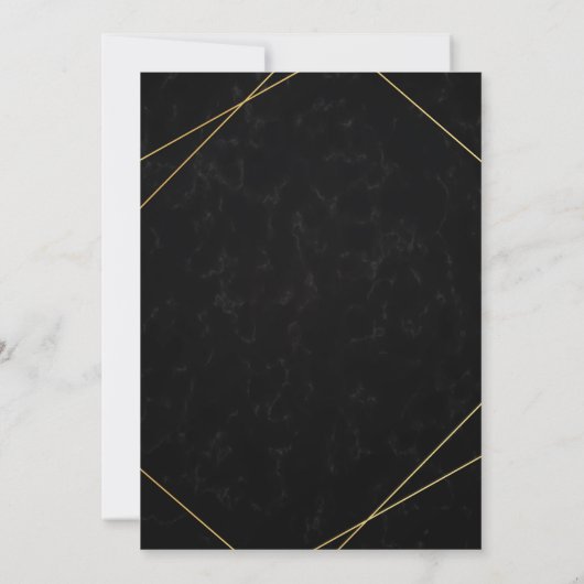 Chic Black & Gold Geometric lijst Kaart (Achterkant)