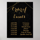 Chic Black & Gold Geometric lijst Order Poster (Voorkant)