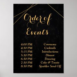 Chic Black & Gold Geometric lijst Order Poster