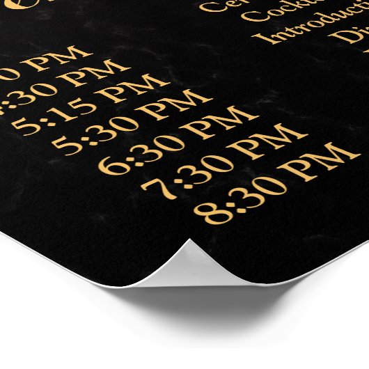 Chic Black & Gold Geometric lijst Order Poster (Hoek)