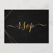 Chic Black & Gold Geometric lijst rsvp Uitnodiging Briefkaart (Voorkant)