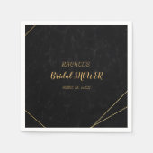 Chic Black & Gold Geometric lijst Servet (Voorkant)