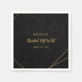 Chic Black & Gold Geometric lijst Servet