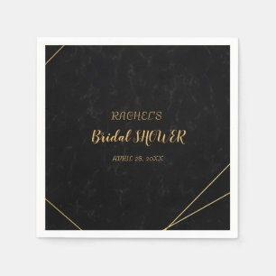 Chic Black & Gold Geometric lijst Servet