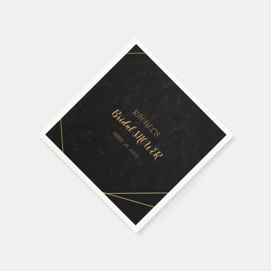 Chic Black & Gold Geometric lijst Servet (Hoek)