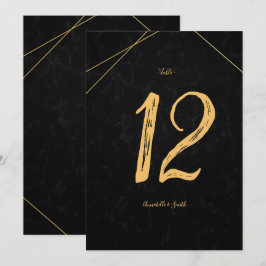Chic Black & Gold Geometric lijst tabelnummer Kaart