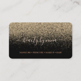 Chic Black Gold Glitter Handtekening Visitekaartje