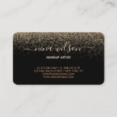 Chic Black Gold Glitter Handtekening Visitekaartje (Achterkant)
