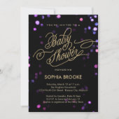 Chic Black & Gold Glitter Script-Baby shower Kaart (Voorkant)