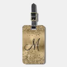 Chic Black Gold Glitters Monogram Naam
