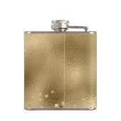 Chic Black Gold Glitters Monogram Naam Heupfles (Achterkant)