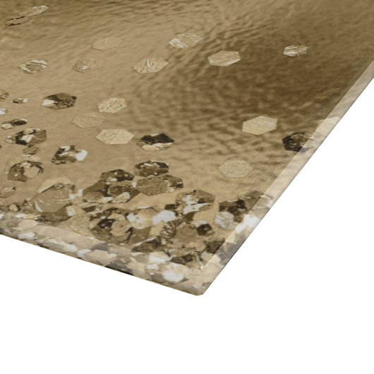 Chic Black Gold Glitters Monogram Naam Snijplank (Hoek)