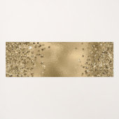 Chic Black Gold Glitters Monogram Naam Yogamat (Achterkant (horizontaal))