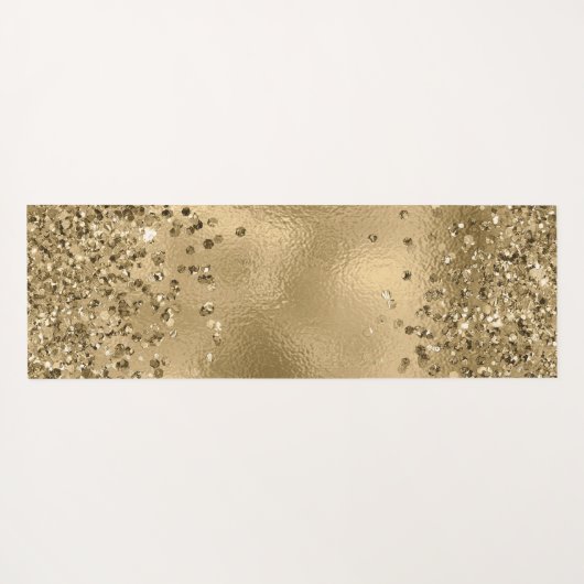 Chic Black Gold Glitters Monogram Naam Yogamat (Achterkant (horizontaal))