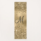 Chic Black Gold Glitters Monogram Naam Yogamat (Voorkant)