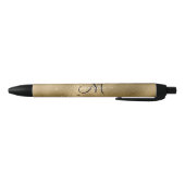 Chic Black Gold Glitters Monogram Naam Zwarte Inkt Pen (Bodem)