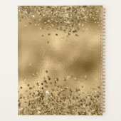 Chic Black Gold Glitters Monogram Name Planner (Achterkant)