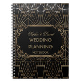 Chic Black Gold Great Gatsby 20s Wedding Planner Notitieboek (Voorkant)