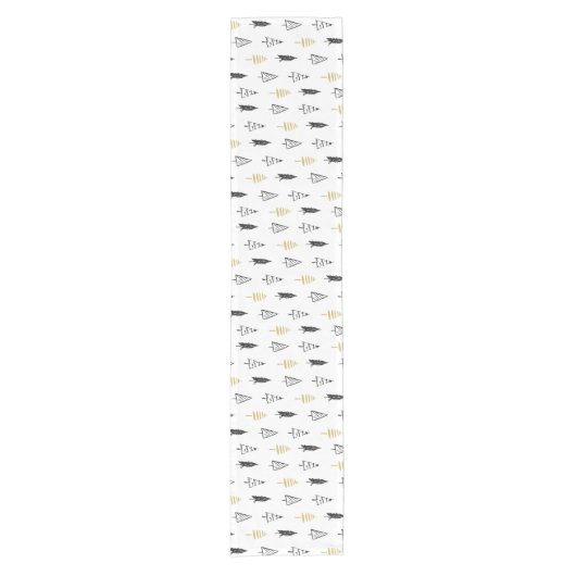 Chic Black & Gold kerstboomstructuur Korte Tafelloper (Voorkant)