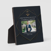 Chic Black Gold Law School Afstuderen Foto Fotoplaat (Voorkant)