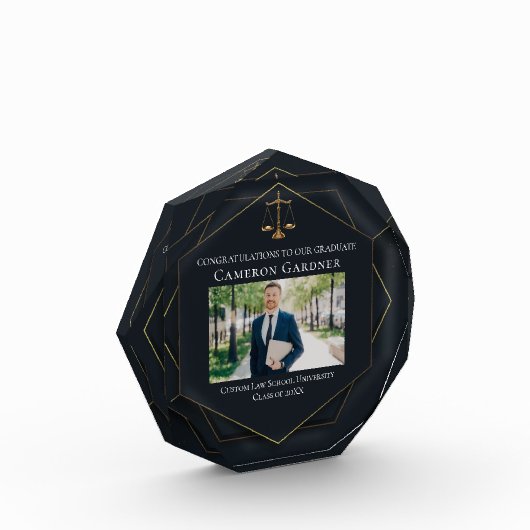 Chic Black Gold Law School Afstuderen Fotoblokken (Links)