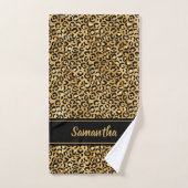 Chic Black Gold Leopard-printer op maat Bad Handdoek (Handdoek)