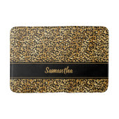 Chic Black Gold Leopard-printer op maat Badmat (Voorkant)