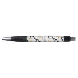 Chic Black & Gold LOVE Patroonmonogram pen