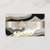 Chic Black Gold Marble Stone Stripe Klantenkaartje