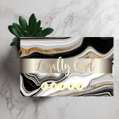 Chic Black Gold Marble Stone Stripe Klantenkaartje