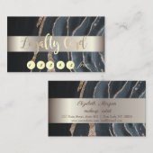 Chic Black Gold-marmer Klantenkaartje (Voorkant / Achterkant)