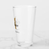 Chic Black Gold Monogram Calligrafie Glass Glas (Links)