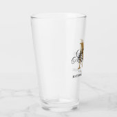 Chic Black Gold Monogram Calligrafie Glass Glas (Rechts)