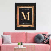 Chic Black & Gold Monogram Canvas Afdruk (Insitu (Woonkamer))