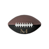 Chic Black Gold Monogram Girly Feminine Script American Football (Voorkant)