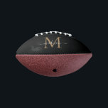 Chic Black Gold Monogram Girly Feminine Script American Football<br><div class="desc">Trendy Cute Black Gold Monogram Girly Feminine Elegant Modern Script Football</div>