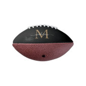 Chic Black Gold Monogram Girly Feminine Script American Football (Gedraaid 270)