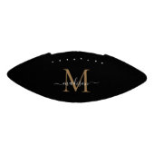 Chic Black Gold Monogram Girly Feminine Script American Football (Paneel)