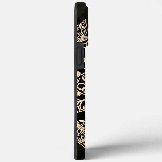 Chic black gold monogram mandala girly Case-Mate iPhone case (Achterkant / Rechts)