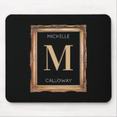 Chic Black & Gold Monogram Muismat (Voorkant)