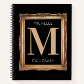 Chic Black & Gold Monogram Notitieboek (Voorkant)