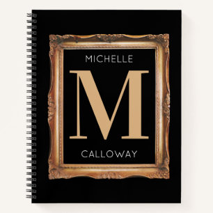 Chic Black & Gold Monogram Notitieboek
